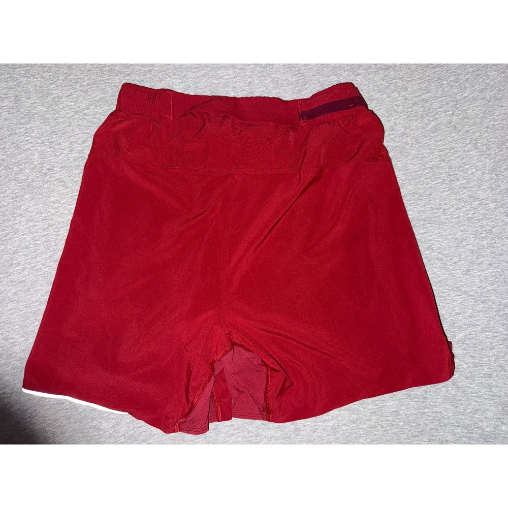 Lululemon Men Red Surge Running Shorts Red 6" Inseam Athletic Lightweight - Picture 2 of 6
